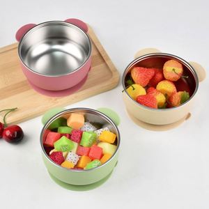 Bol pour bébé coloré réutilisable en acier inoxydable 304 avec couvercle en silicone, qualité alimentaire, passe au lave-vaisselle, antidérapant - Product Image 6