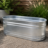 Baignoire ovale galvanisée de 6 pieds, grande cuve métallique pour bain froid, spa et utilisation en extérieur