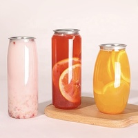 Canettes en plastique pour boissons gazeuses de 16 oz avec couvercle SOT / Canettes en plastique pour boissons de 500 ml