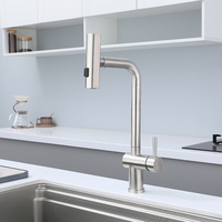 Robinet de cuisine mitigeur de robinets d'évier cascade à 3 fonctions à poignée unique populaire pour appartement d'hôtel