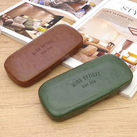Boîte de rangement de lunettes de soleil rectangulaire en cuir PU de luxe personnalisée, vente en gros, étui pour lunettes