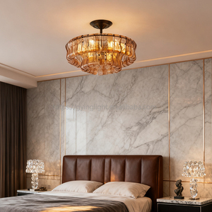 Iluminación Moderna para Decoración del Hogar, Lámpara de Araña de Cristal de Murano, <span class=keywords><strong>Luces</strong></span> Colgantes de Lujo para Sala de Estar, <span class=keywords><strong>LED</strong></span> de Latón, Fácil Instalación - Product Image 3