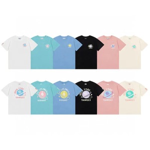 เสื้อยืดคอกลมสไตล์เกาหลี พิมพ์ลายโลโก้ทั้งตัว ไซส์ใหญ่ สำหรับฤดูใบไม้ผลิ/ฤดูร้อน ปักลาย  สำหรับผู้ชายและผู้หญิง ไซส์ ML ทรงหลวม ผ้าเมอร์เซอไรซ์ - Product Image 3