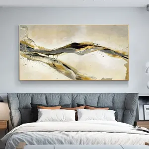 Art mural abstrait scandinave, grande taille, toile HD colorée, peinture à l'huile faite à la main, impression d'affiche rectangulaire verticale personnalisée - Product Image 3