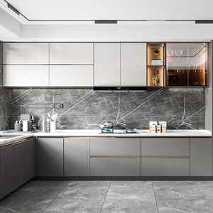 โซลูชันทั้งหมดตู้ครัวหรูหราอุปกรณ์เสริมทันสมัยปรับแต่งได้เฟอร์นิเจอร์ห้องครัว - Product Image 5