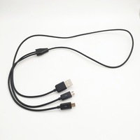 Câble de charge et de données USB 2.0 tressé blindé 2-en-1 avec double micro USB en Y pour téléphone portable et ordinateur