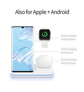 Station de charge sans fil pliable 3-en-1 15W à charge rapide pour <span class=keywords><strong>iPhone</strong></span> 17 16 15 14 <span class=keywords><strong>Apple</strong></span> Watch AirPods <span class=keywords><strong>Pro</strong></span> et organiseur de bureau - Product Image 3
