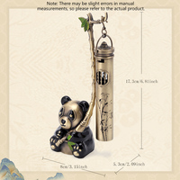 En gros, Porte-encens suspendu en métal et bambou, motif Panda chinois, ensemble cadeau souvenir pour la décoration de la maison, du bureau et du bureau de travail