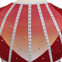Tenues de cheerleading personnalisées professionnelles, manches longues rouges avec cristaux scintillants pour les jeunes et les femmes