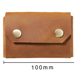 Large Capacity Retro Business Card Box Men's Short New Crazy Horse Leather Portable Multifunctional Card Holder - Product Image 6