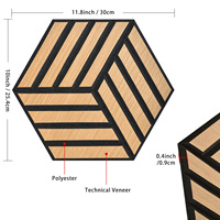 Hexagone auto-adhésif moderne à haute densité bricolage placage de bois panneaux décoratifs pour animaux de compagnie panneaux acoustiques muraux insonorisants