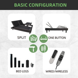Recién llegado cama de masaje multifuncional cama reclinable diseño Popular eléctrico ajustable tamaño completo tela Metal cartón Null 1 Juego - Product Image 5