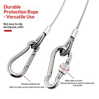 Câble de liaison en acier inoxydable 304 avec mousqueton à ressort pour équipement industriel, levage, amarrage, sécurité, personnalisable