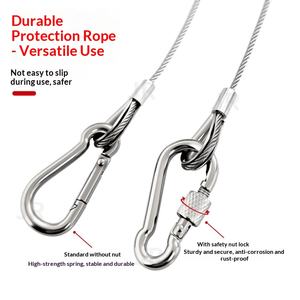 Câble <span class=keywords><strong>de</strong></span> liaison en acier inoxydable 304 avec mousqueton à ressort pour équipement industriel, sécurité des levages et du rigging - Product Image 3