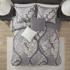 Juego de edredón de 7 piezas DB algodón estampado Floral sólido disponible Super King Queen para el hogar boda Hospital Hotel PVC - Product Image 5