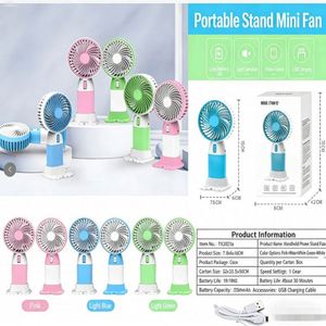 Hot Sale Factory Custom Portable Cartoon Style ABS Plastic Handheld Phone Stand Fan 1 Speed <b>Lead</b>-acid Battery - Product Image 2