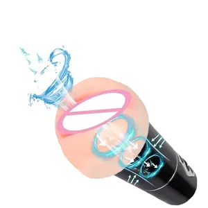 Âm đạo âm hộ thực masturbator cho nam giới xách tay đôi lỗ masturbador Masculino vajina mềm TPE Miệng âm đạo cup Vibrator quan hệ tình dục