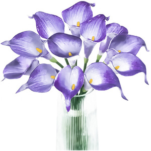 Mini Flores Artificiales de Lirio Calla de Plástico |   Accesorios para Bodas y Fotografía |   Ramos de Flores Artificiales para Decoración del Hogar - Product Image 6