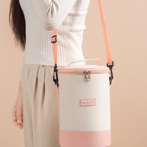 Sac à déjeuner isotherme cylindrique avec bandoulière, multi-couches, pour le bureau, le travail, l'école et les voyages - Product Image 2