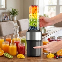 Blender portable sans BPA de 650 ml, mixeur électrique à portion individuelle pour smoothies et boissons protéinées