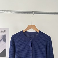 Sofort lieferbar, echte Bilder. Gerippter Strick-Cardigan für Damen, schmaler, langärmliger, schlichter Pendler-Pullover-Mantel für den Herbst 16a-3628