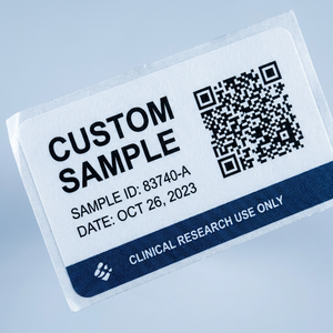 Étiquettes d'échantillons personnalisées en lot avec code QR, imperméables et mates, pour l'emballage de traçabilité des flacons en verre de peptides de recherche (Xilin) destinés à la conservation à froid - Product Image 6