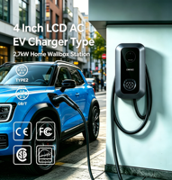 Cargador de Vehículos Eléctricos de 4 Pulgadas con Pantalla LCD, Tipo 2, 7kW, Estación de Carga de Pared para el Hogar, con APP, RFID, WiFi, OCPP 1.6J, IP65, Certificado CE