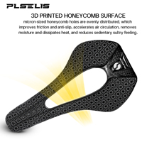 Selle de vélo de route légère Plselis en fibre de carbone haute résistance, imprimée en 3D, 165g, coussin de cyclisme, accessoires de vélo
