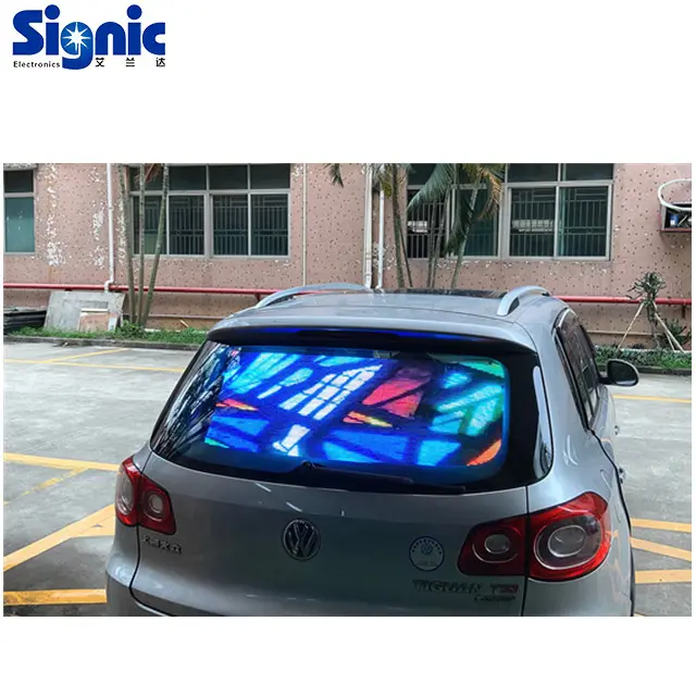 Kaydırma mesaj arka cam araba işareti taksi arka cam reklam için led ekran arka pencere araba reklam ekranı