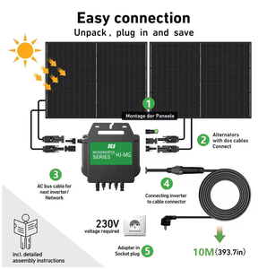 Sistema de almacenamiento de batería de litio DIY balcón PV 400-700W <span class=keywords><strong>Panel</strong></span> <span class=keywords><strong>Solar</strong></span> conjunto completo con <span class=keywords><strong>microinversor</strong></span> de <span class=keywords><strong>Panel</strong></span> <span class=keywords><strong>Solar</strong></span> de batería - Product Image 4
