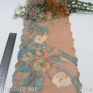 Ren viền ren thêu hoa nhiều màu sắc hiện đại 17cm dành cho đầm gợi cảm nữ & làm áo ngực, dùng cho vải Abaya - Product Image 4