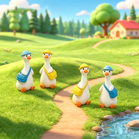 Chapeau mignon et sac bandoulière, figurines miniatures de canards, ornements de micro-paysage DIY, accessoires de décoration pour voiture, bureau et bureau de travail