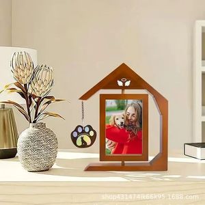 New wooden rotating pet <b>photo</b> <b>frame</b>, desktop display style, <b>double</b>-sided 3D <b>photo</b> <b>frame</b> - Product Image 1