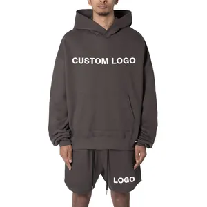 Custom Logo Factory No String Hoodies For Men Drop Shoulder Oversized Heavyweight Hoodies Sweatshirt For High Quality
