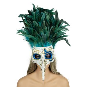 מסכת נוצות טבעית צבעונית במלאי למבוגרים ונערות לחגיגות ליל כל הקדושים, פסטיבלים, מרדי גרא וקוספליי. - Product Image 2