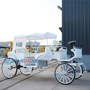 Chariot Électrique Tout Blanc pour Chevaux, Véhicule à Roues pour Visites en Plein Air et Mariages, Double Fonction Tiré par des Chevaux, à Vendre - Product Image 4