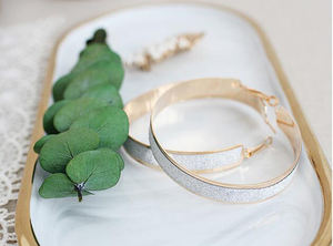 नॉर्डिक रचनात्मक संगमरमर के आकार का चीनी मिट्टी भंडारण गहने हार अंगूठी ट्रे - Product Image 5