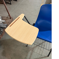 Fauteuil ergonomique pliant en gros avec tablette d'écriture, structure métallique et assise en plastique PP pour mobilier de salle de classe scolaire