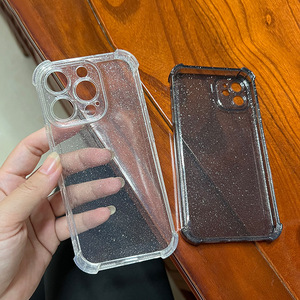 Coques de téléphone portable souples transparentes à paillettes pour iPhone 17 16 15 14 13 12 11 Pro Max Plus 16E, protection anti-chute aux quatre coins - Product Image 2
