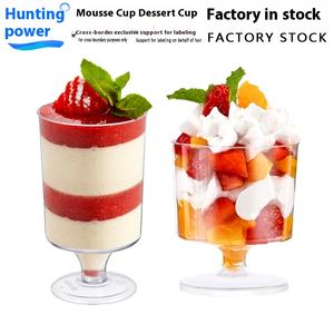 Мини одноразовая прозрачная пластиковая чашка с ложкой для десертов Aliexpress, круглая Рюмка для пудинга для кофе - Product Image 2