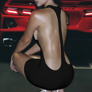 sexy bare back sloping shoulder sleeveless pure colour suit Sexy Bare Back Sloping Shoulder Sleeveless Pure Colour Jumpsuit