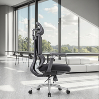 Chaise de bureau de direction ergonomique au design moderne, hauteur réglable, fonction pivotante, tissu respirant, cadre en maille PP, usage domestique/bureau