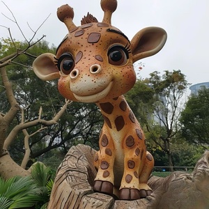 Escultura de Jirafa de Fibra de Vidrio de Tamaño Real para Decoración de Arte al Aire Libre, Estatua de Animal de Resina para Jardín - Product Image 2