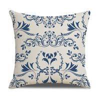 Housse de coussin YINUAN bleu marine, style bohème, mandala, lignes géométriques florales, lavable, décorative, housse de coussin
