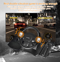 Volant de course gaming C-STAR certifié CE avec moteur de vibration pour PC, pour une console, pour boîtier Smart TV - Connexion filaire