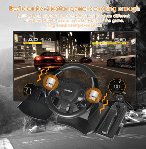 พวงมาลัยเกมมิ่ง C-STAR ได้รับการรับรองมาตรฐาน CE พร้อมมอเตอร์สั่นสะเทือนสำหรับพีซี สำหรับ วัน พีซี สำหรับกล่องสมาร์ททีวี-เชื่อมต่อแบบมีสาย - Product Image 3