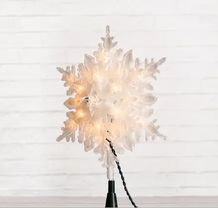 Ul 120V Sneeuwvlok Vormige Huis Boom Decoratieve Licht Boom Topper Verlichting Vakantie Decor Kerst Licht