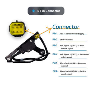 Pedale Acceleratore per Carrello Elevatore Resistente con Sensore Hall, Pedale dell'Acceleratore 10-103V IP67, Controllo Fluido Universale per Carrelli Elevatori Elettrici - Product Image 3