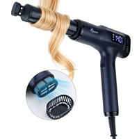 Sèche-cheveux professionnel pour salon de coiffure avec écran LCD, 110 000 tr/min BLDC 2300W, ionique plasma, vente en gros, avec boucleur à air
