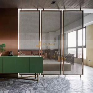 LL74 - Biombo de Acero Inoxidable de Lujo, Separador de Ambientes Impermeable para Sala de Estar, Precio de Fábrica en Oferta - Product Image 5